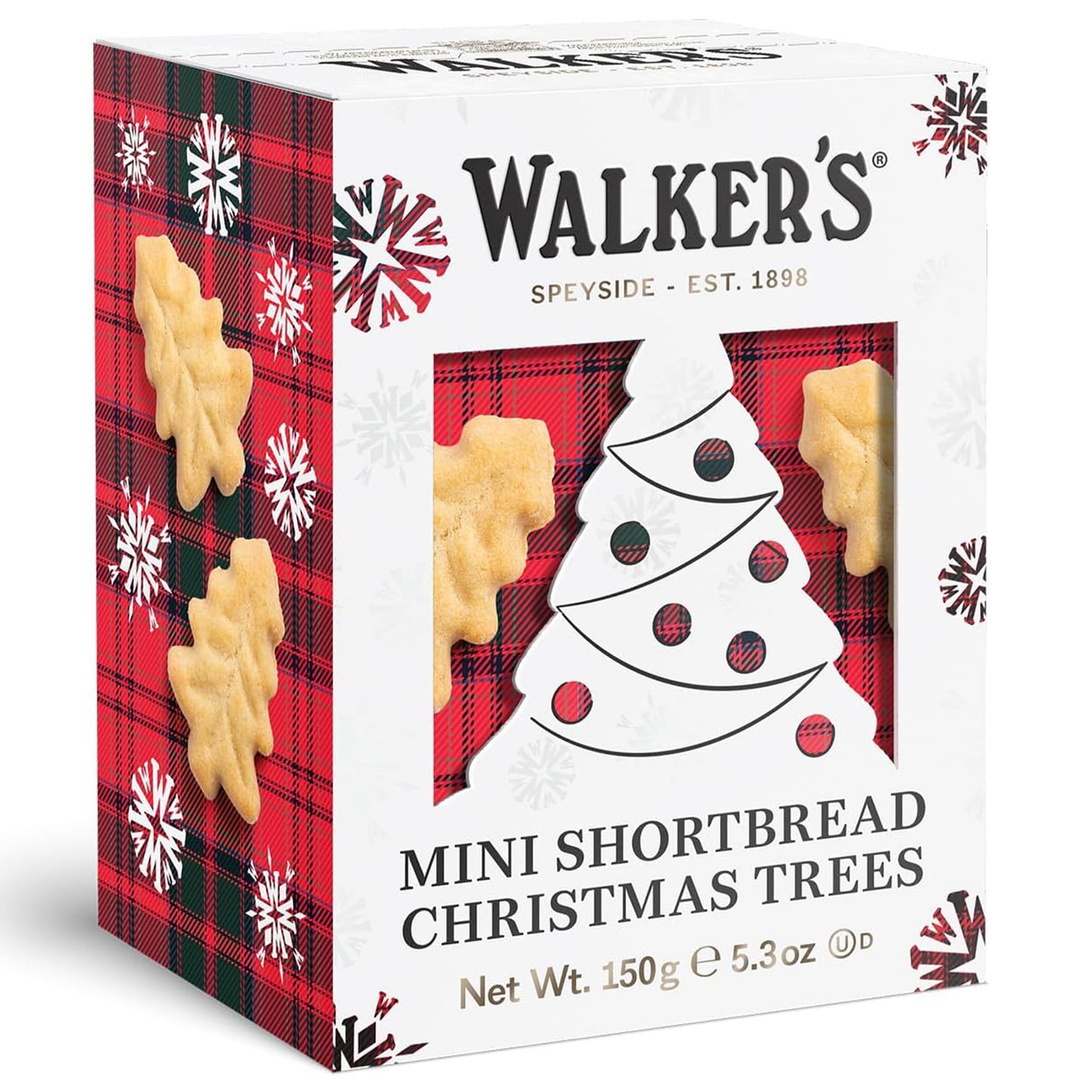 Walker's Shortbread Christmas Tree Shaped Mini Holiday Cookies, Pure Butter Shortbread Cookies, 5.3 Oz Box