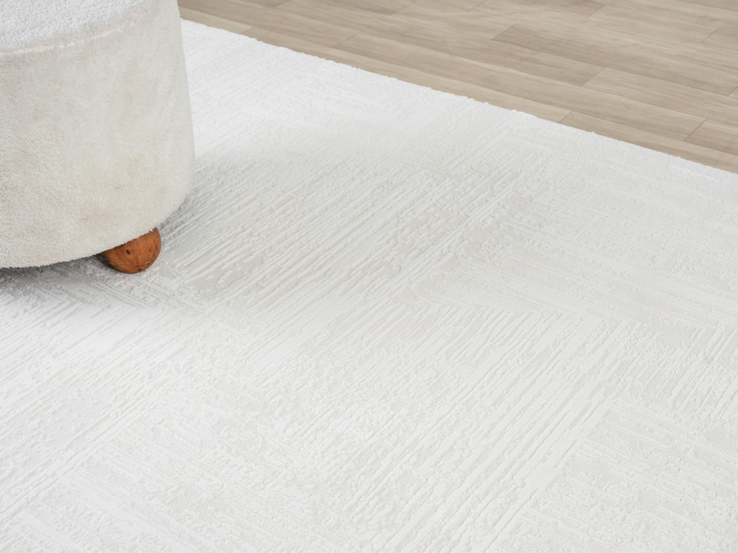 RUGGERRUGS Amy Modern Abstract Area Rug for Living Room, 5x7 Contemporary Textured Geometric Cream Neutral Rug, Stain Resistant Non-Shedding Carpet for Bedroom, Dining Room or Kitchen (5' x 7', Cream)
