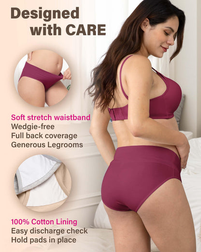 Intimate Portal Maternity Knickers Pregnancy Underwear After Birth Foldable Under Bump Pants 6-Pk Epitome L
