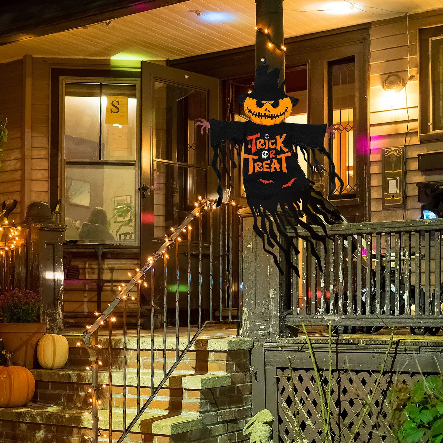 Halloween Garden Flag Outdoor Decorations for Outside Double-Sided Printed, Pumpkin Ghost Winter Yard Flags House Yard Seasonal Decoration 22 x 23 Inch Treat or Trick