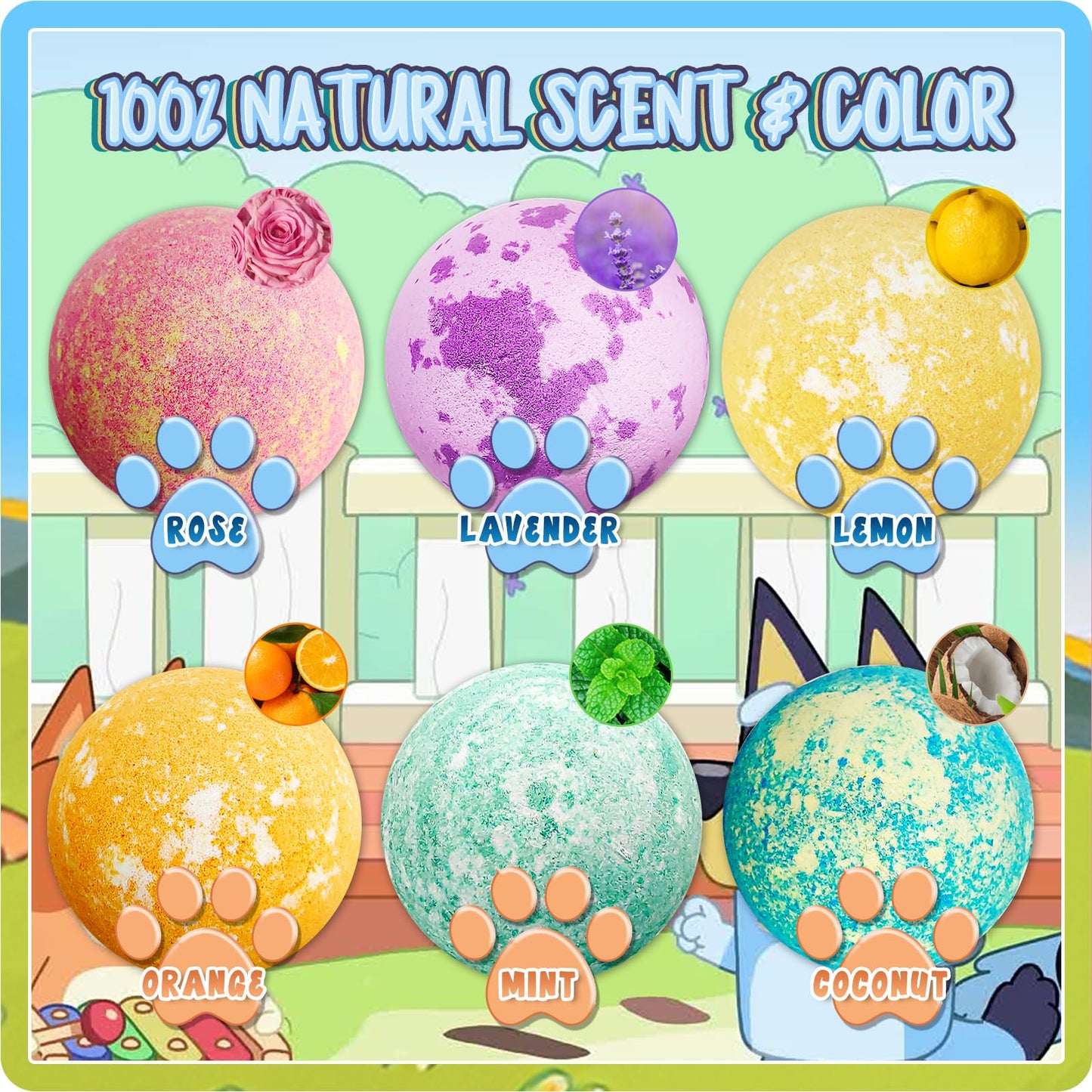 Bath Bombs for Kids: XXL Bath Bombs with Surprise Inside, Organic Bath Bombs Rich in Natural Essential Oils, Kids Bath Bombs Gift Set for Dry Skin Moisturize, Gifts Card for Kids (6 Pcs)