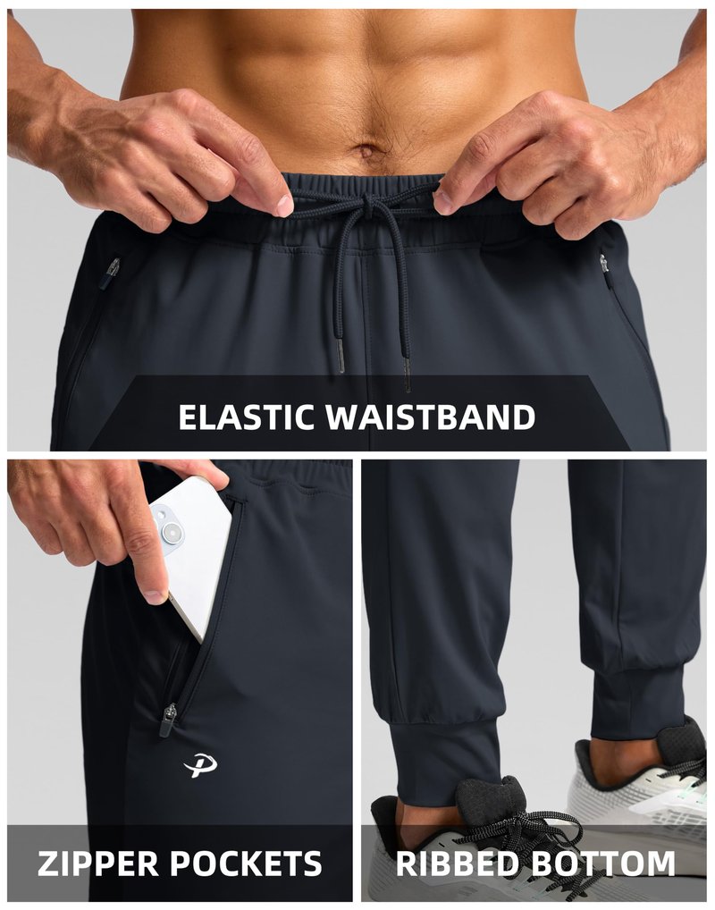 Pudolla Men's Lightweight Sweatpants with Pockets Mens Gym Pants Track Pants Men's Joggers(Dark Grey XL)