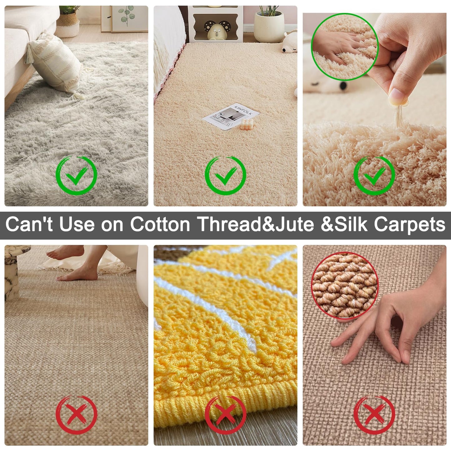 Eaersan Carpet Rake for Pet Hair Removal - Reusable Pet Hair Remover, 60” Adjustable Long Handle Cat Dog Carpet Rake Scraper, Dog Hair Rake Brush for Rugs, Mats, Couch, Furniture