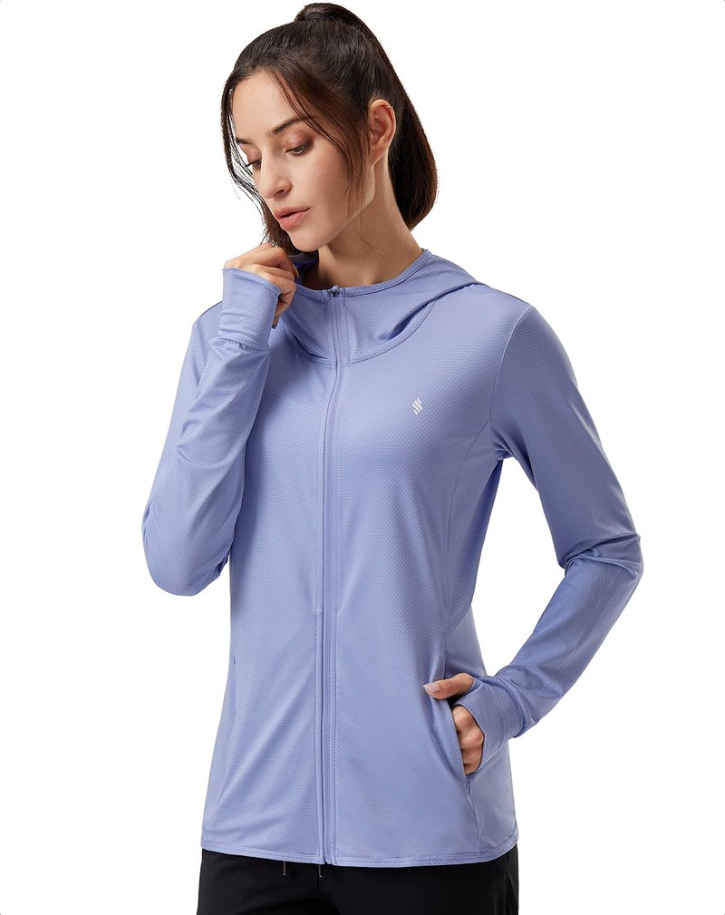 Soothfeel Women's UPF 50+ Sun Protection Hoodie Jacket Lightweight Long Sleeve Sun Shirt for Women with Pocket Hiking Outdoor