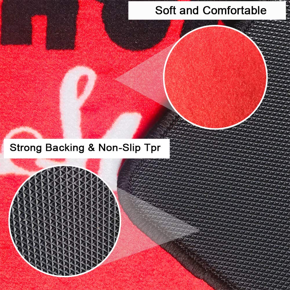 J.Ehonace Cartoon Mouse Rugs - Non-Slip Mickey Cartoon Welcome Mat, Cute Minnie Rug Indoor Entrance Doormat Livingroom Home Decor Door Mats, 17" x 30" (Red)