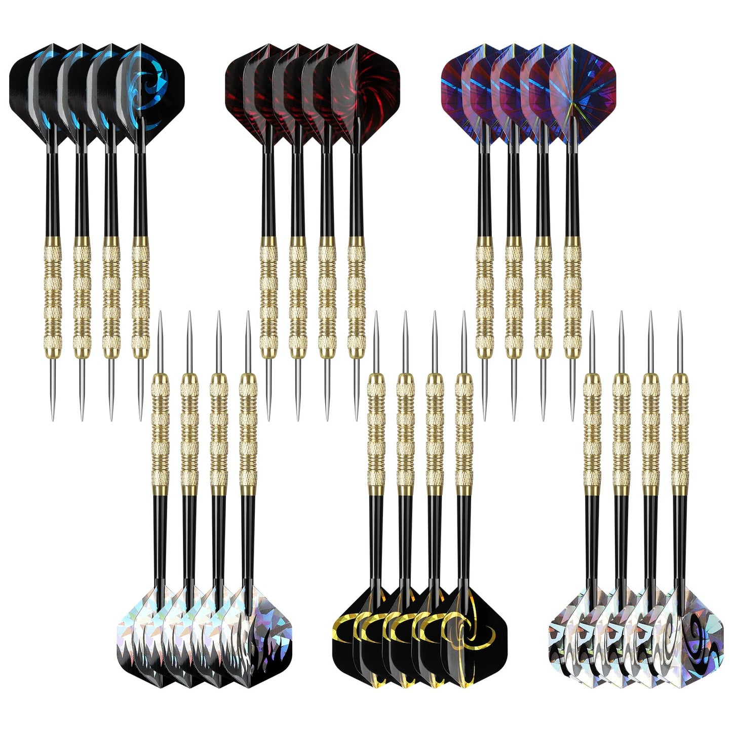 Accmor Metal Tip Darts, Steel Tip Darts, 14 Grams Professional Metal Darts, Darts Metal Tip Set, Metal Darts for Dartboard, 24 pcs ﻿