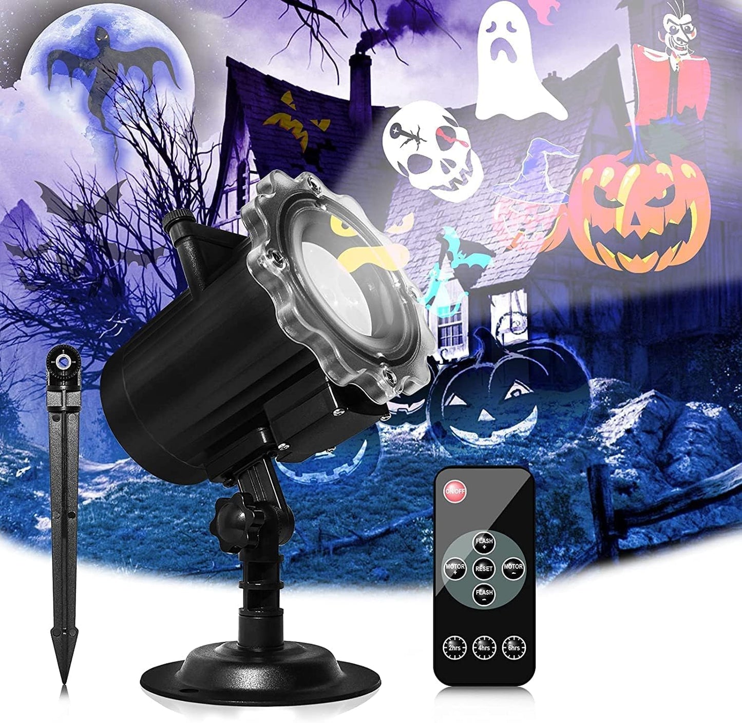 Halloween Decorations,Segotendy Halloween Christmas Projector Lights,64 Patterns LED Xmas Projector Outdoor Indoor,Waterproof Snowflake Projection Light with Remote Control for New Year Party Garden
