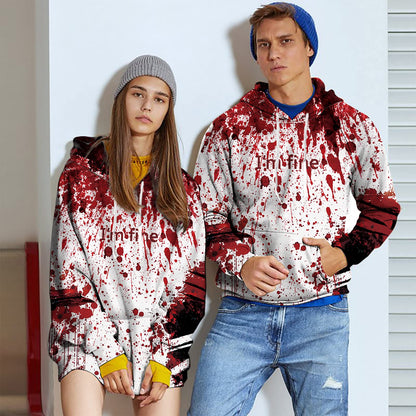 RAISEVERN Hoodies for Men Halloween I'm Fine Fleece Graphics Sweatshirts Pullover Blood Stains Novelty Hoody Cool Funny Hooded with Pocket