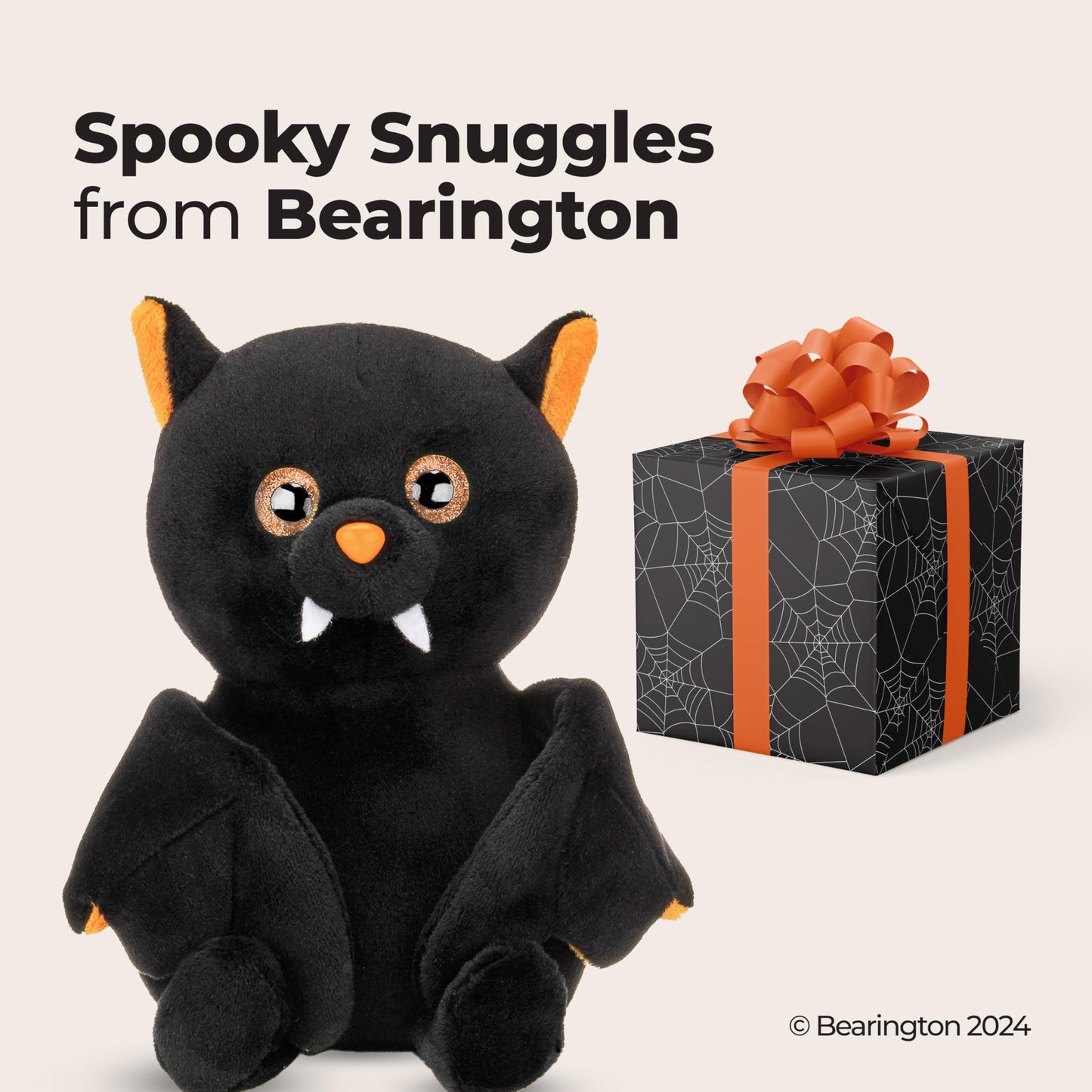 Bearington Collection Echo The Bat Halloween Plush, 7.5 Inch Bat Stuffed Animal, for Ages 3-14