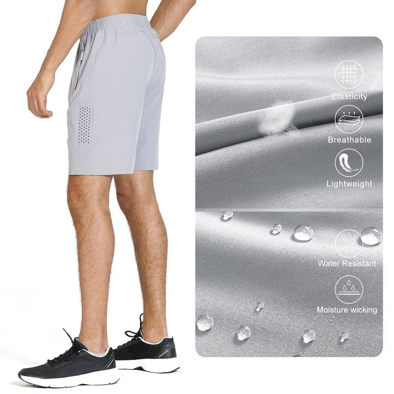 NORTHYARD Men's Athletic Running Shorts Quick Dry Workout Shorts 7"/ 5"/ 9" Lightweight Sports Gym Basketball Tennis Hiking Exercise Grey XL
