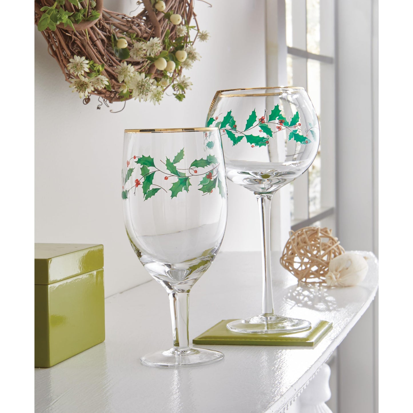 Lenox 849606 Holiday 4-Piece Iced Beverage Glass Set, Christmas Dinnerware, Hosting