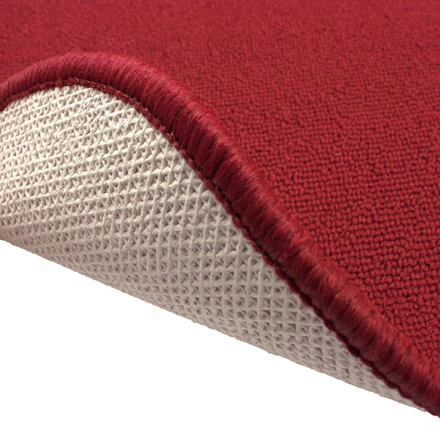 Ritz Solid Accent Rug: 18" x 30" Stain Resistant Kitchen or Living Room Floor Mat, Latex Backing, Machine Washable, Red