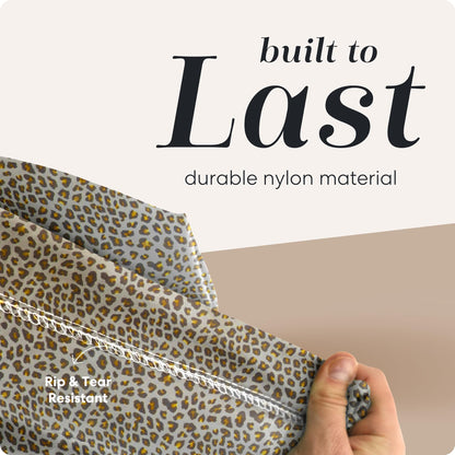 Handy Laundry Nylon Bag - Locking Drawstring Closure, Machine Washable, These Large Bags Will Fit a Laundry Basket and Strong Enough to Carry up to Two Loads of Clothes. (Leopard | 30" x 40")