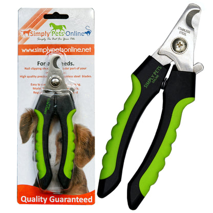 Dog Nail Clippers with Safety Guard - Superior Sharpness - Designed by Vets - Suitable for Thick Nails - Best for Medium and Large Dogs - Professional Stainless Steel Dog Claw Clippers