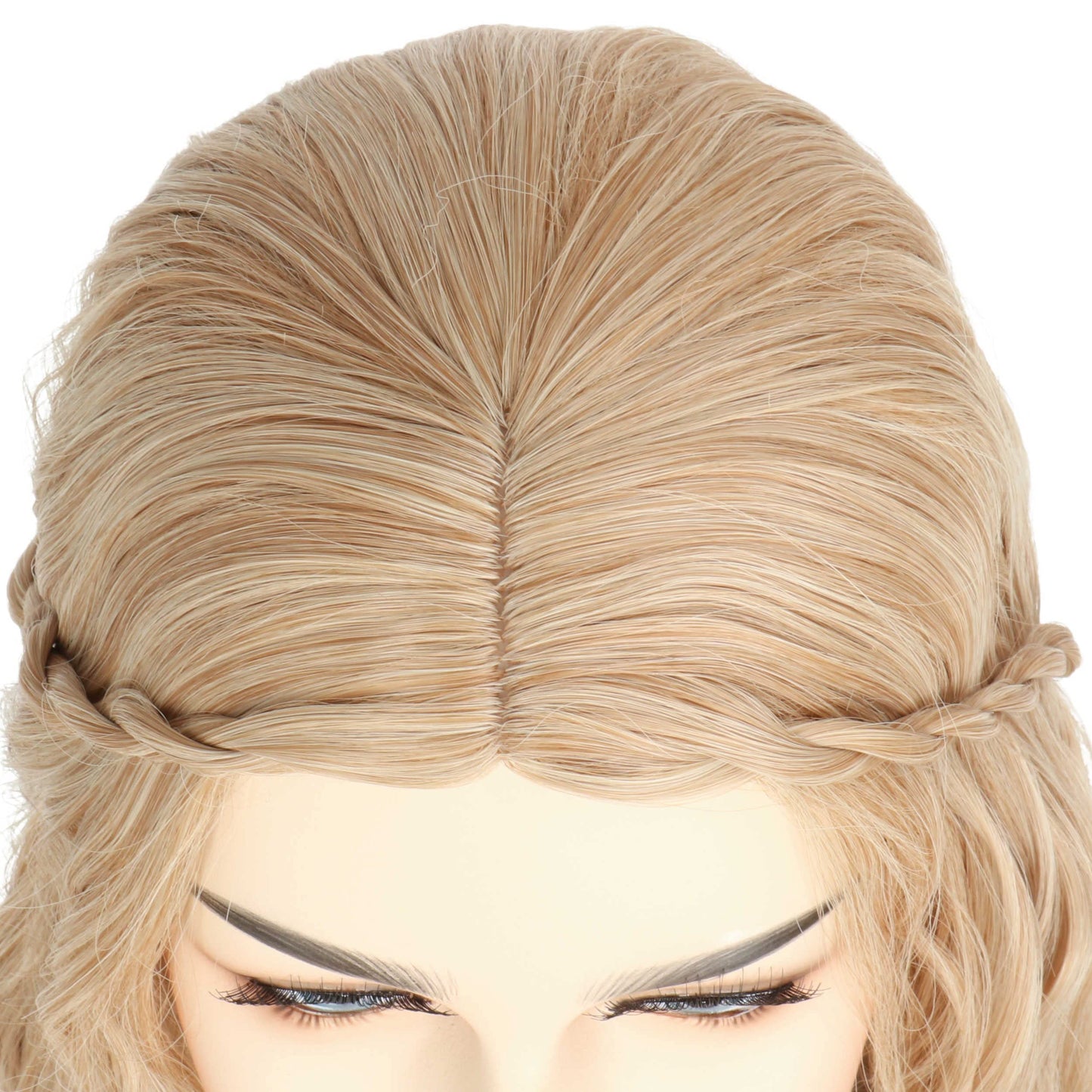 Miss U Hair Long Blonde 70s Hippie Wigs for Women Elf Princess Bride Wig Renaissance Long Wavy Halloween Costume Wig