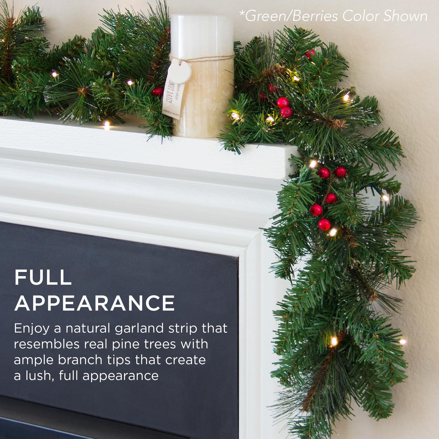 Best Choice Products 9ft Pre-Lit Battery Powered Christmas Garland for Stairs, Traditional Fireplace Holiday Decoration w/ 50 2-in-1 LED Lights
