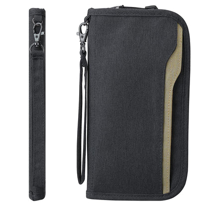 ZOPPEN Rfid Passport Holder Travel Wallet Family Documents Organizer Travel Accessories for 6 Passport, 03# Dark Grey