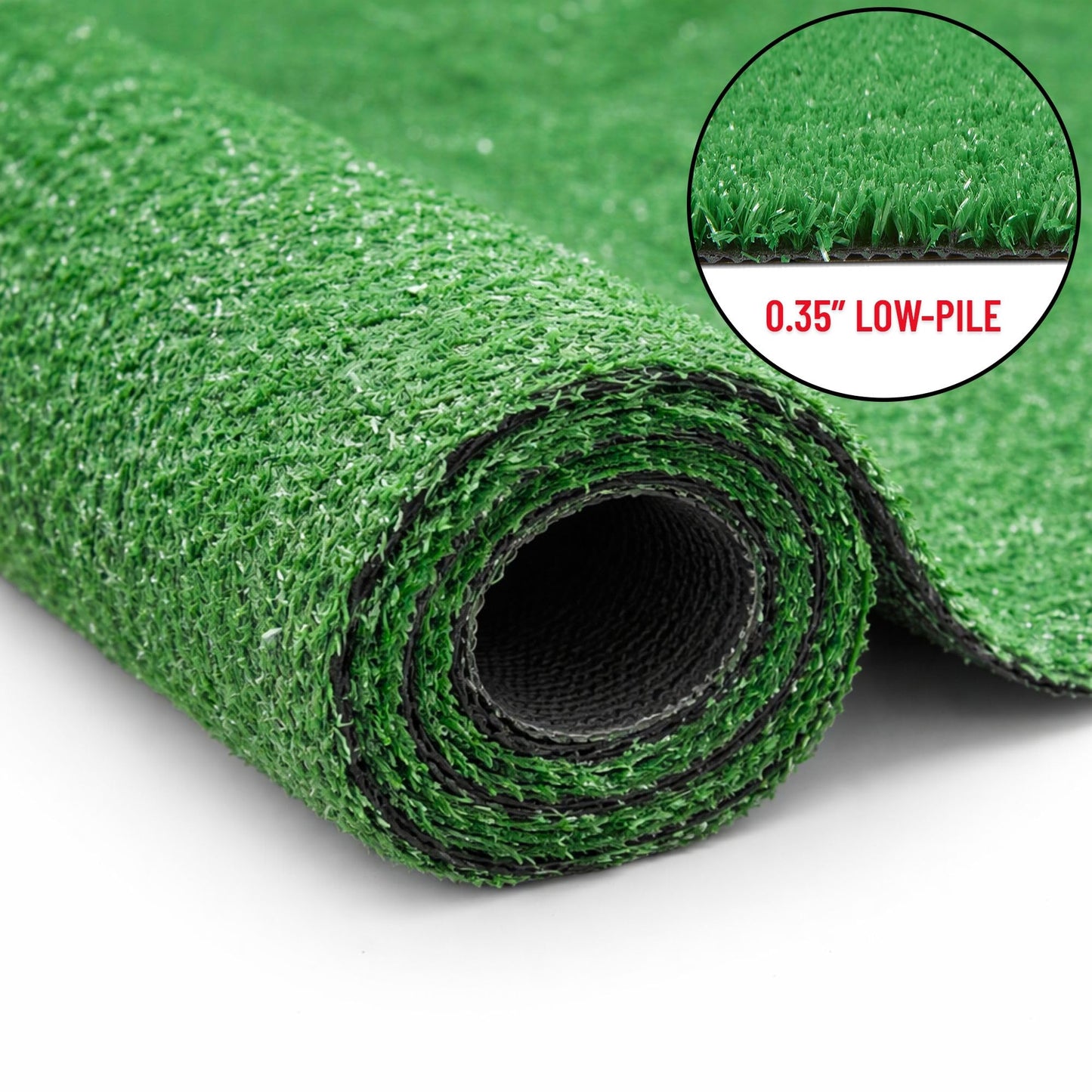 Ottomanson Artificial Grass Rug Lite 5'3" x 8'2", Fake Grass Carpet for Patio & Deck, Indoor Outdoor Pet Turf Area with Drainage Holes, UV Resistant