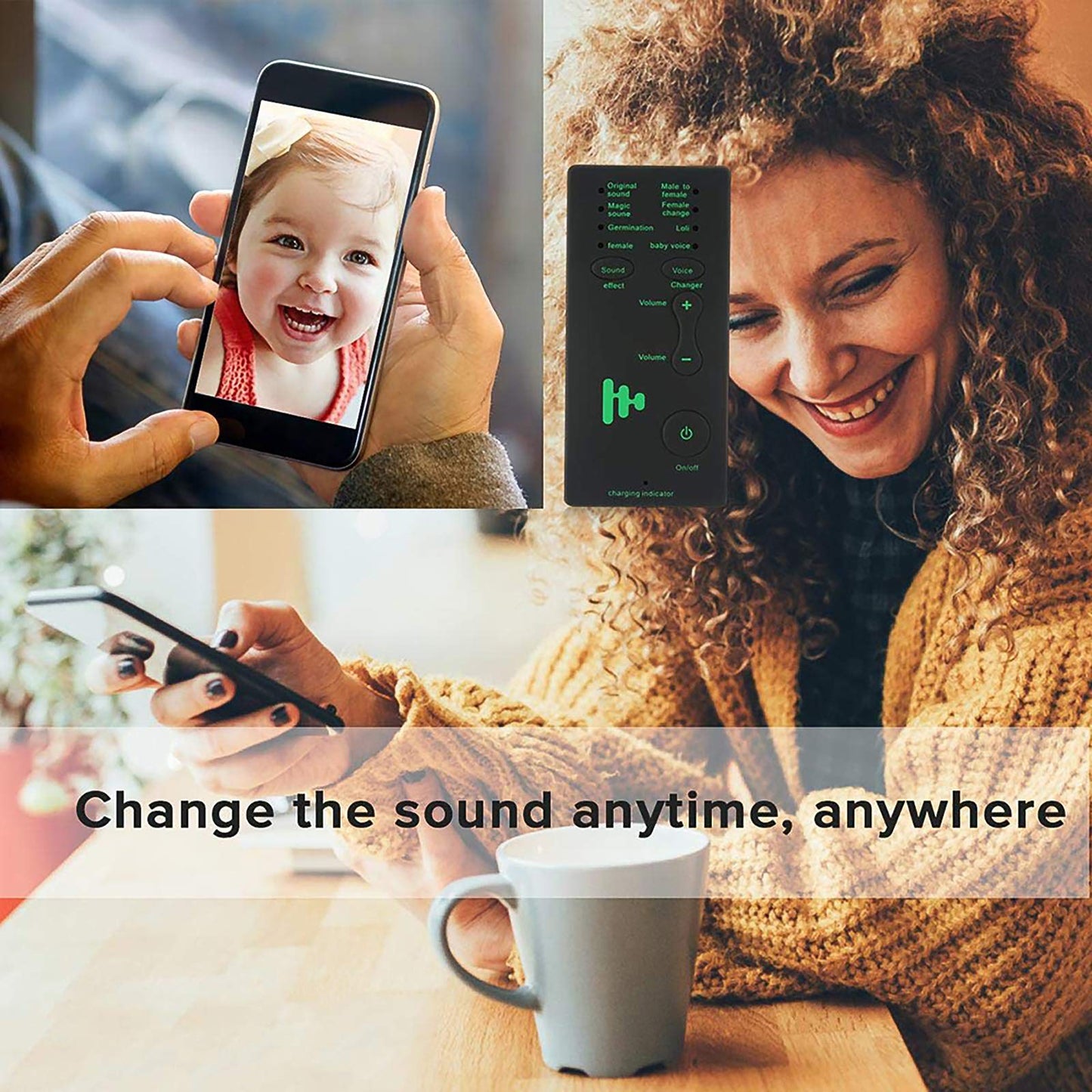 Moontie Voice Changer, Voice Changer for Adults Sound Maching Handheld Microphone Voice Changer Sound Effects Machine for Kids, for Friends Voice Changer Voice Changer Ghostface Voice Changer
