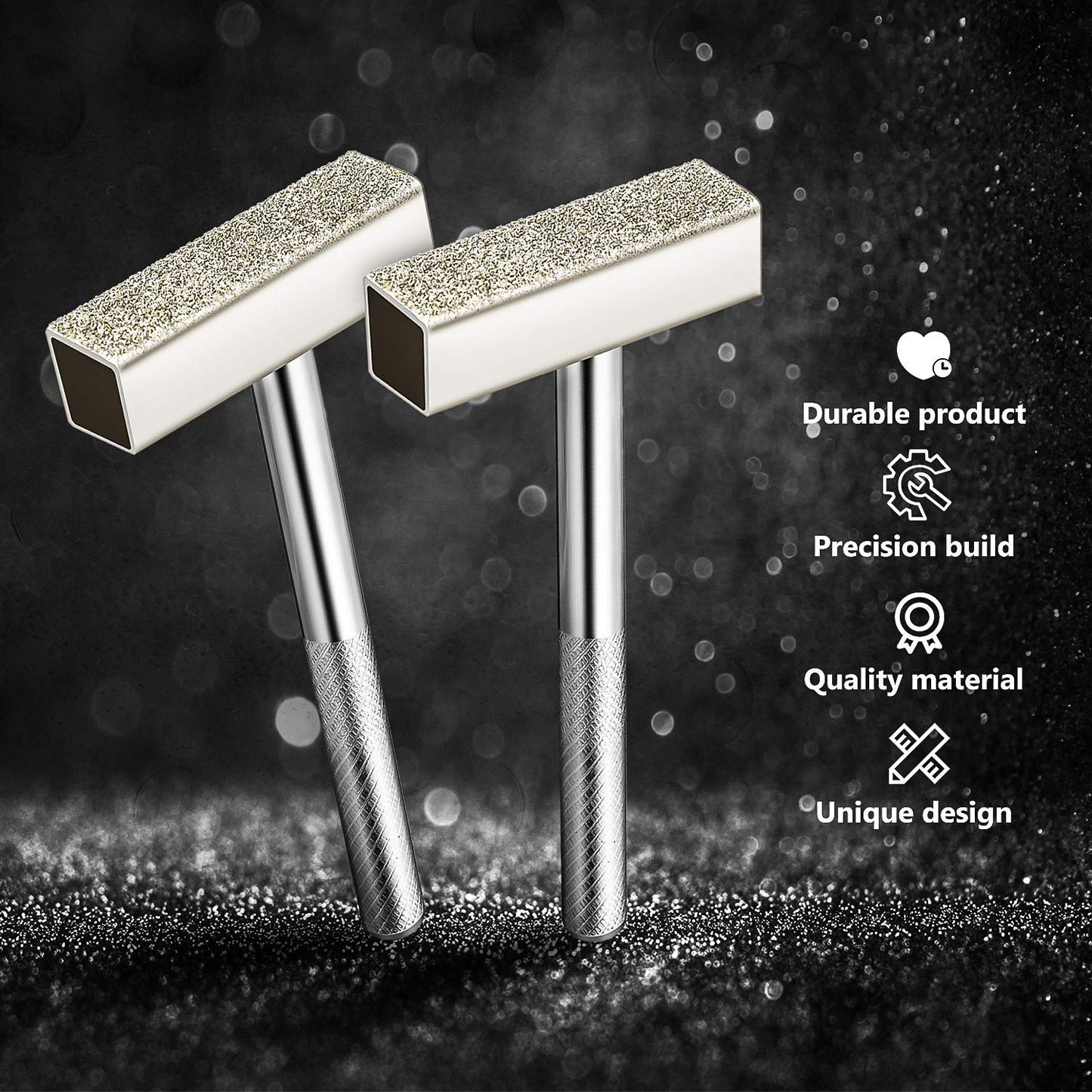 3 Pieces Grinding Wheel Dresser Tool Diamond Grinding Wheel Stone Dresser with Flat Diamond Coated Surface for Grinding Deburring Wheels, Silver