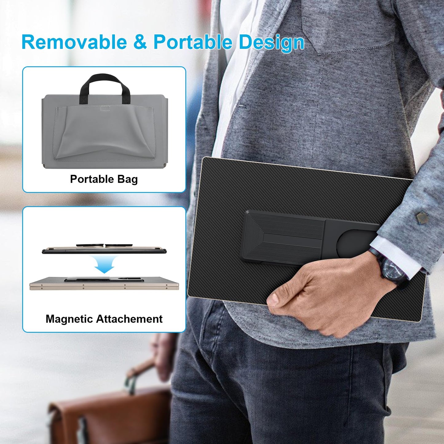 2025 New Upgraded Laptop Screen Extender Portable Monitor, 1080P FHD IPS Screen, Monitor Extender for Laptop, Fit for 13-17" Laptops, Plug & Play Compatiable with Windows/Mac/Android/Switch (14 inch)