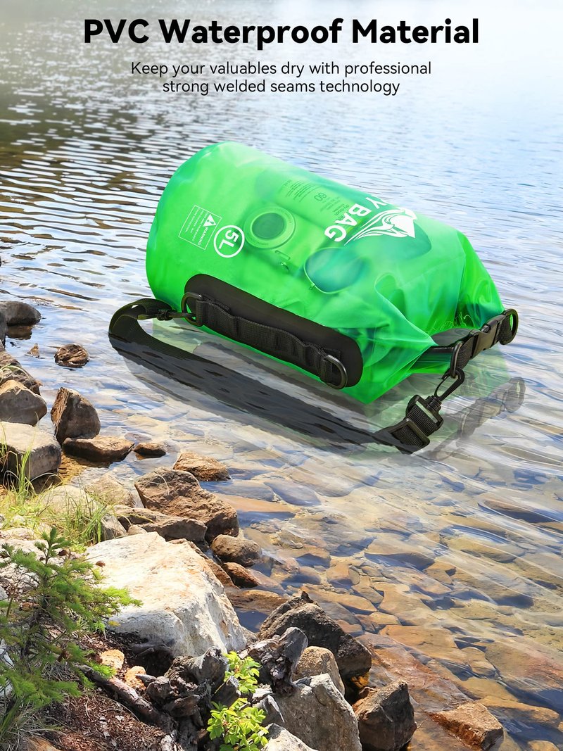 HEETA Dry Bag Waterproof for Women Men, Roll Top Lightweight Dry Storage Bag Backpack with Phone Case for Travel Swimming Boating Kayaking Paddle Board Camping Beach Accessories (Green, 40L)