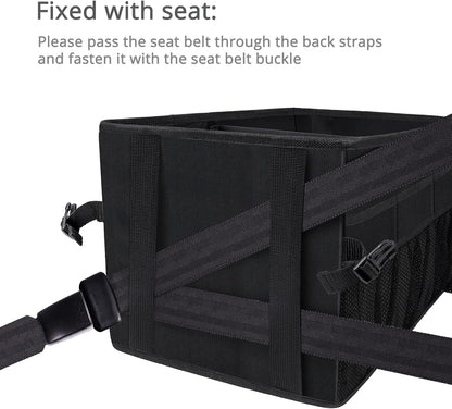 Car Organiser- Car Seat Organiser for Front Seat Back Seat Between Seats, Car Storage Organiser for Kids with Multi- Pockets, Car Organisers and Storage, Adjustable Dividers(Black)