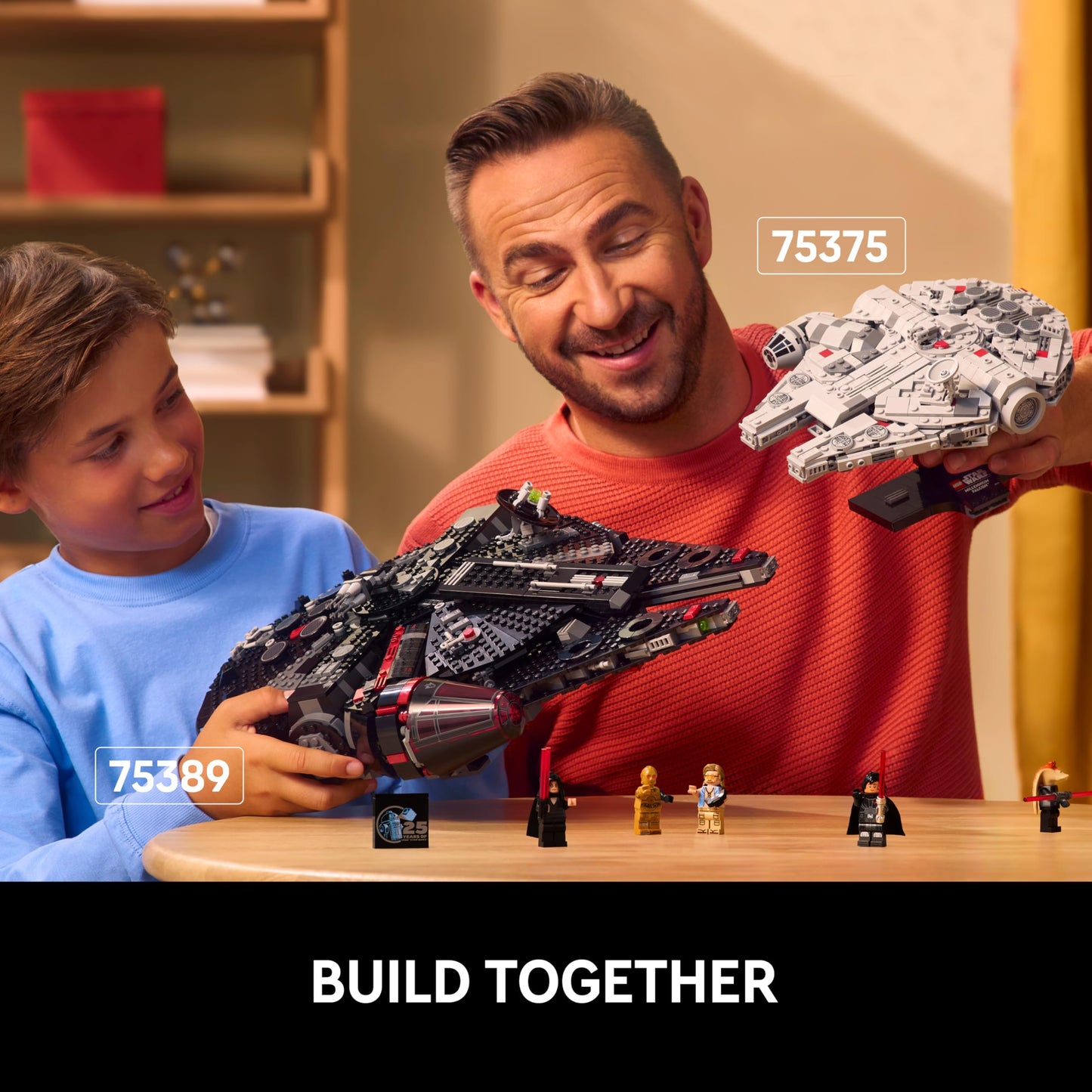 LEGO Star Wars 75375 Millenium Falcon - Collectible Starship Building Set for Adults - incl. a Display Stand & Nameplate for Fun Desk Decor - Gift for A New Hope Fans