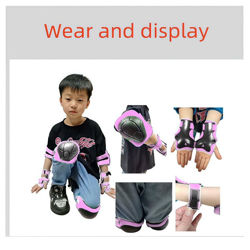 Kids Protective Gear Set SHENMOREN Knee Pads for Kids 3-10 Years Toddler Knee and Elbow Pads with Wrist Guards 3 in 1 for Skating Cycling Bike Rollerblading Scooter (Pink)