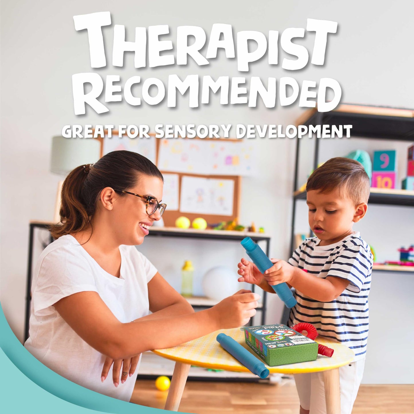 BUNMO Pop Tubes – Large 4-Pack Sensory & Fidget Tubes for Kids 3+ | Stretch, Connect & Pop | Creative STEM Play & Fine-Motor Practice | Vibrant Colors | Non-Mouthable Toy