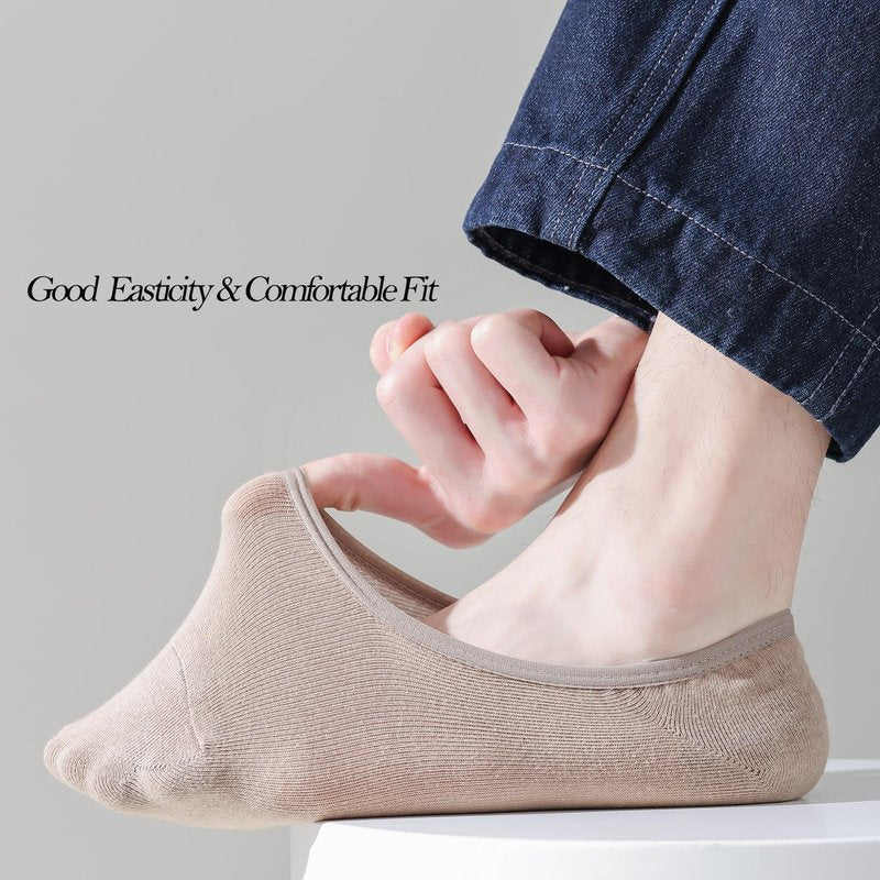 JORMATT 6 Pairs Mens No Show Socks with Non Slip Grips Women Cotton Low Cut Socks for Loafers Sneaker Boat Casual Shoes, Men Shoes size 10-14