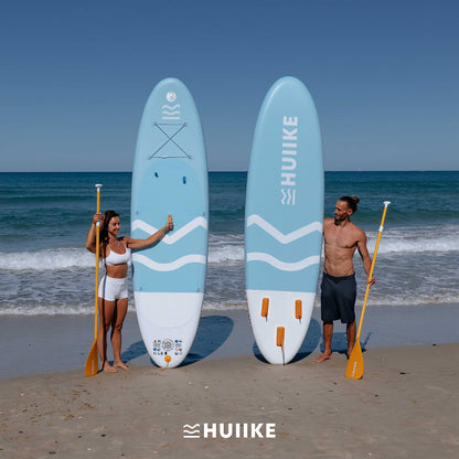 HUIIKE Inflatable Paddle Board for Adults with Accessories Included, Oar, Fins, Pump. Stand Up Paddleboard Great Stability and Resistance. 10’ x 33" x 5.9", Maximum Load 286 lb