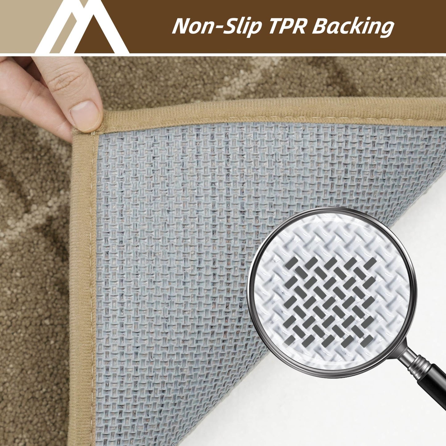 COSY HOMEER Front Door Mat Low Profile Non-Slip Doormat for Entryway, Absorbent Dirt Trapper Washable Entrance Mat, Sturdy Polyester Doormats (32"x20", Beige)