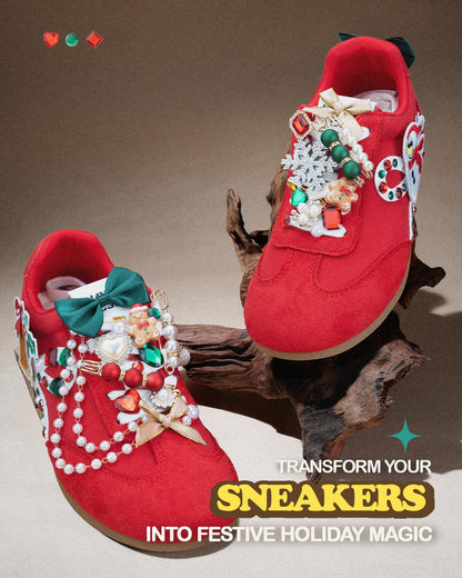 DoDoBeads Christmas Shoe & Sock Charms Kit, 86 pcs DIY Holiday Decorations with Bows, Pearls, Snowflakes, Pins – Perfect for Festive Christmas Socks, Shoes & Holiday Craft Projects