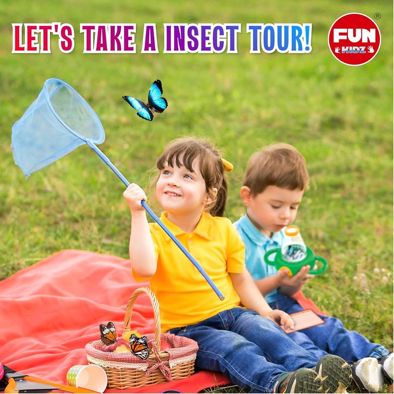 Bug Catcher Kit for Kids - Outdoor Science Activity with Magnified Viewer | Includes Net, Tweezers & Record Lists for Ages 3-12