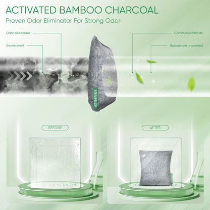 Activated Charcoal Odor Absorber, Odor Eliminator for Strong Odor,Bamboo Charcoal Air Purifying Bags for Home Car Closet Pet, Smoke Room Deodorizer (12 Packs, Unscented)