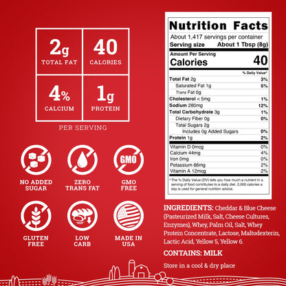 Hoosier Hill Farm Cheddar Cheese Powder, 25LB BULK (Pack of 1)