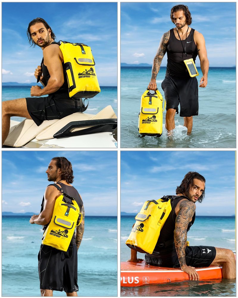 IDRYBAG 30L Waterproof Floating Backpack, Dry Bag for Men, Water Resistant Kayak, Hiking, Camping