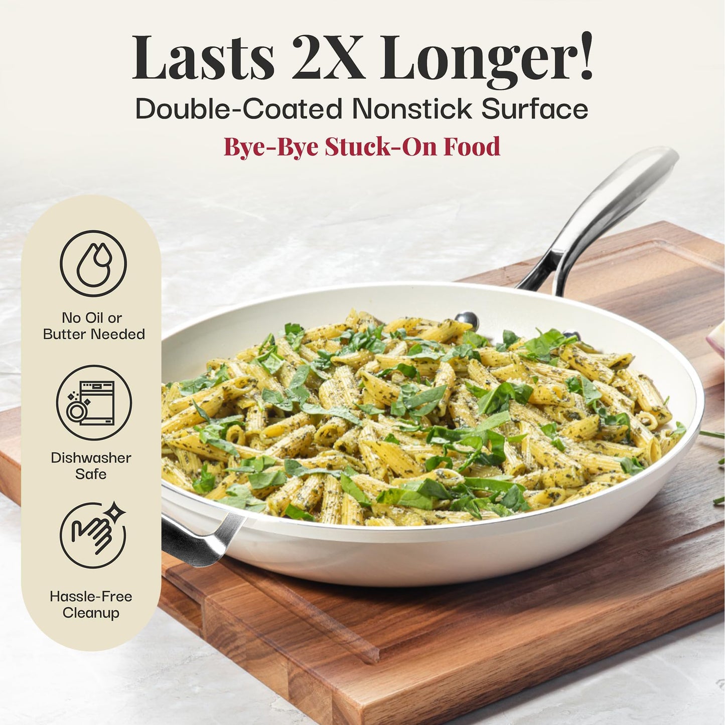 GOTHAM STEEL 14 Inch Frying Pan, Extra Large Frying Pan Skillet for Family Cooking, Non Toxic Ceramic Nonstick Coating PFOA PFOS Free, Ergonomic Stay Cool Handle, Oven and Diswasher Safe