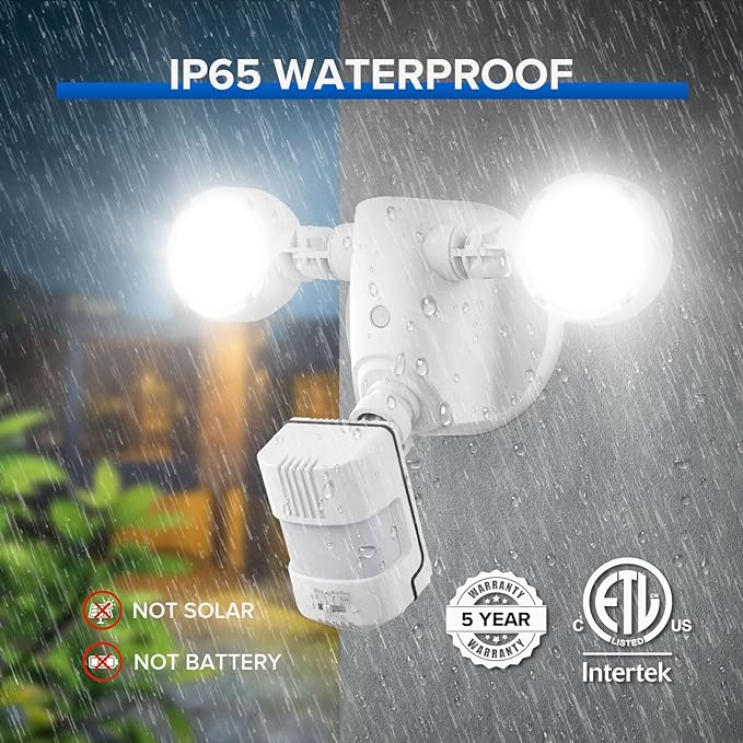 SANSI Motion Sensor Outdoor Lights, 15W 2000LM LED Flood Lights Outdoor, 5000K 4 Modes Security Lights for Outside Porch Yard Garage Patio, IP65 Dusk to Dawn Motion Detector Lights