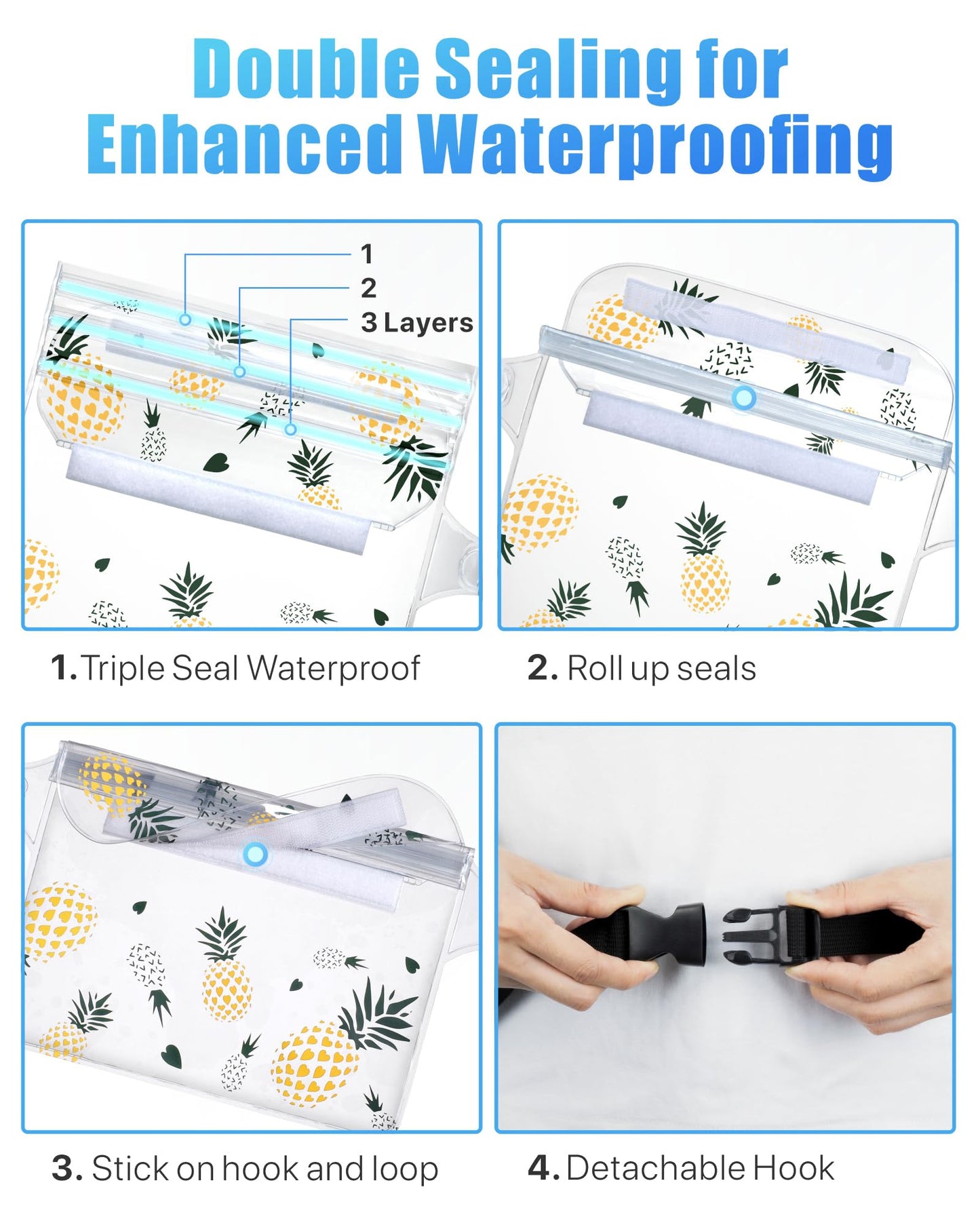 F-color Waterproof Fanny Pack - Waterproof Phone Pouch with Waist Strap - Cruise Essentials 2025 Must Haves Waterproof Pouch Dry Bag Keep Phone Valuables Safe for Beach Kayaking Boating Fishing