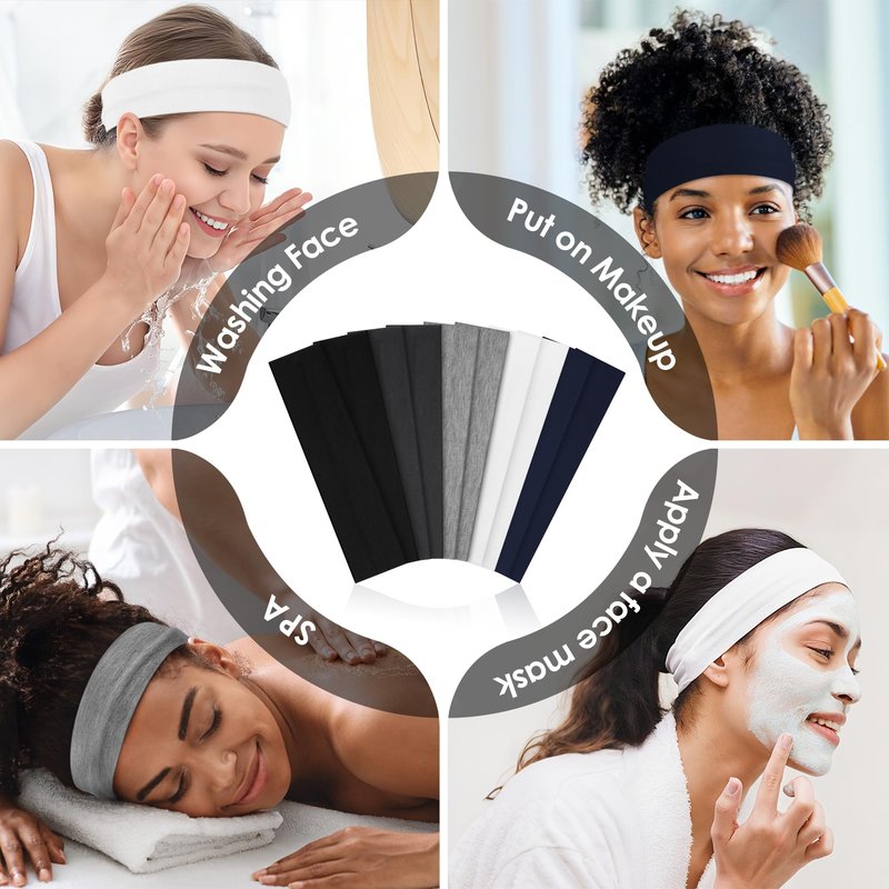 10 PCS Headbands for Women - Fashion Non Slip Headbands for Women and Men Perfect for Sports and Outdoor Activities in Summer, Including Running, Yoga, Cycling, Gym Workouts