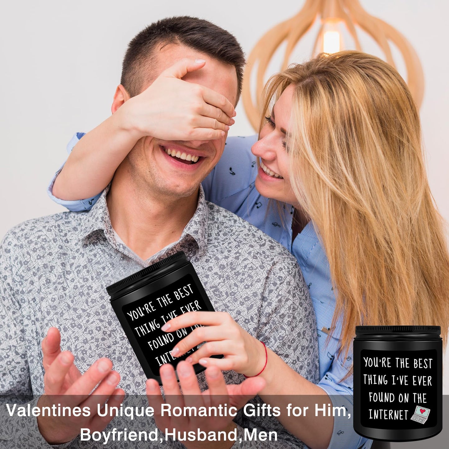 Homsolver Valentines Unique Day Gifts for Him, Boyfriend, Husband, Men, Funny Anniversary Birthday Christmas Valentines Romantic Gifts for Him, Boyfriend, Black Cedar Juniper Sandalwood Candle