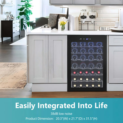 EUHOMY 45 Bottle Wine Cooler Refrigerator, Small Built-in Wine Fridge for Red, White and Champagne, 4.5 Cu.ft Mini Fridge with Adjust Temperature, Black