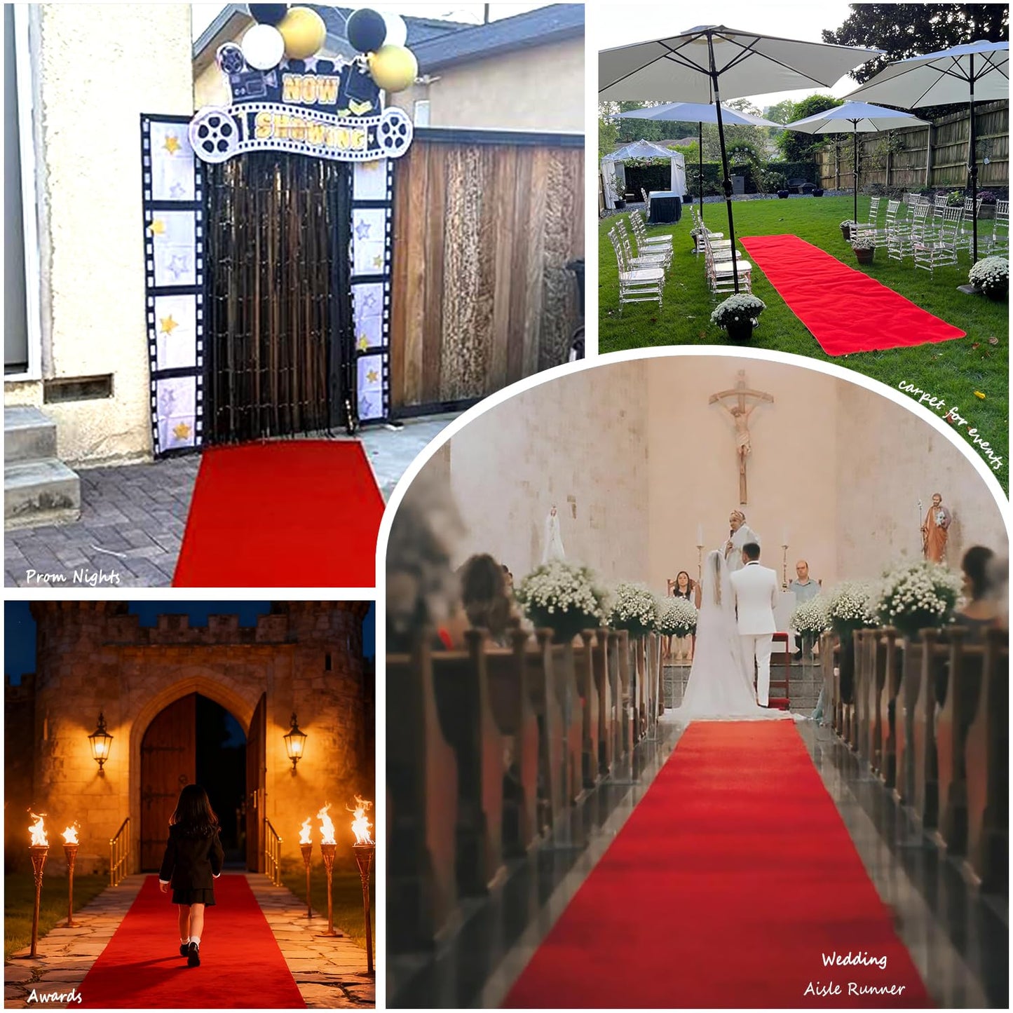 3x10 ft Extra Thick Red Carpet Runner for Party & Events,Festival Celebration,Prom Proposal & Wedding, Graduation Ceremony, Award Ceremony,VIP Reception,Heavy-Duty Red Rug