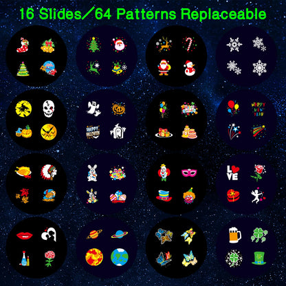 Halloween Decorations,MOSSNDAR 64 HD Patterns Halloween Christmas Projector Light Outdoor,Holiday Projector Light with RF Remote,Waterproof Landscape Lamp Projector for Garden Party,Xmas New Year Gift