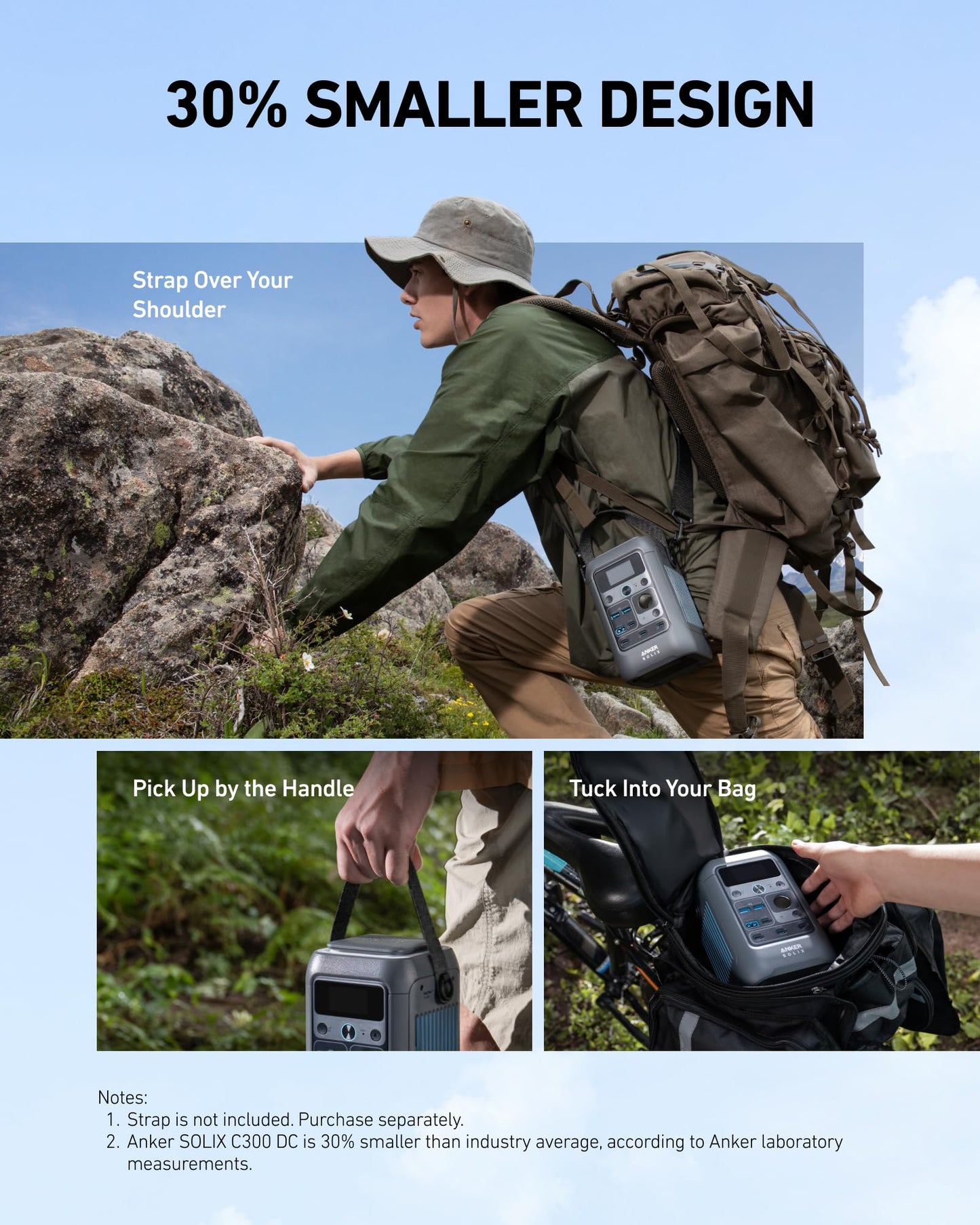 Anker SOLIX C300 DC Power Bank Station and 60W Solar Panel, 288Wh Portable Power Station, LiFePO4 Battery, 300W Solar Generator, for Outdoor, Camping, Traveling, and Emergencies