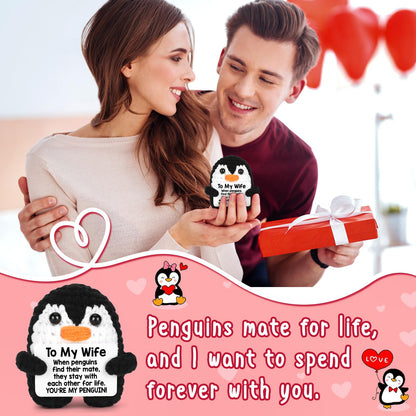 Positive Crochet Penguin, Mini Funny Brithday Galentines Valentines Gifts for Women Men Teens Boys Girls, Inspirational Appreciation Gifts for Coworker Friend Sister Her Him, Emotional Positive Decor