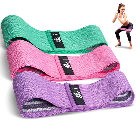 CFX Resistance Bands Set, Exercise Bands with Non-Slip Design for HIPS & Glutes, 3 Levels Workout Bands for Women and Men, Booty Bands for Home Fitness, Yoga, Pilates