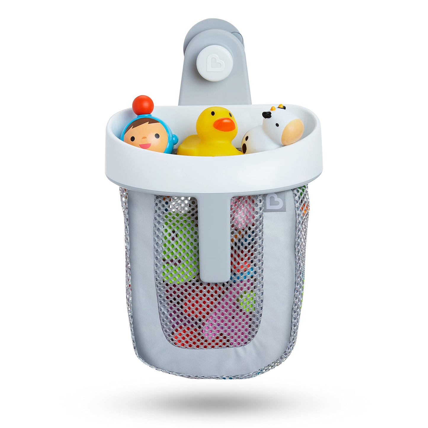 Munchkin Super Scoop Baby Bath Toy Storage Basket & Net | Removable Wall Hanging Bath Tidy | Baby Bath Caddy & Bath Organiser Rack | Shower Bath Toy Holder | Bathroom Toy Net with Suction Cup & Handle